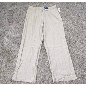 Old Navy Pants Womens Large Taylor Wide Leg Trouser High Rise Linen Full Length